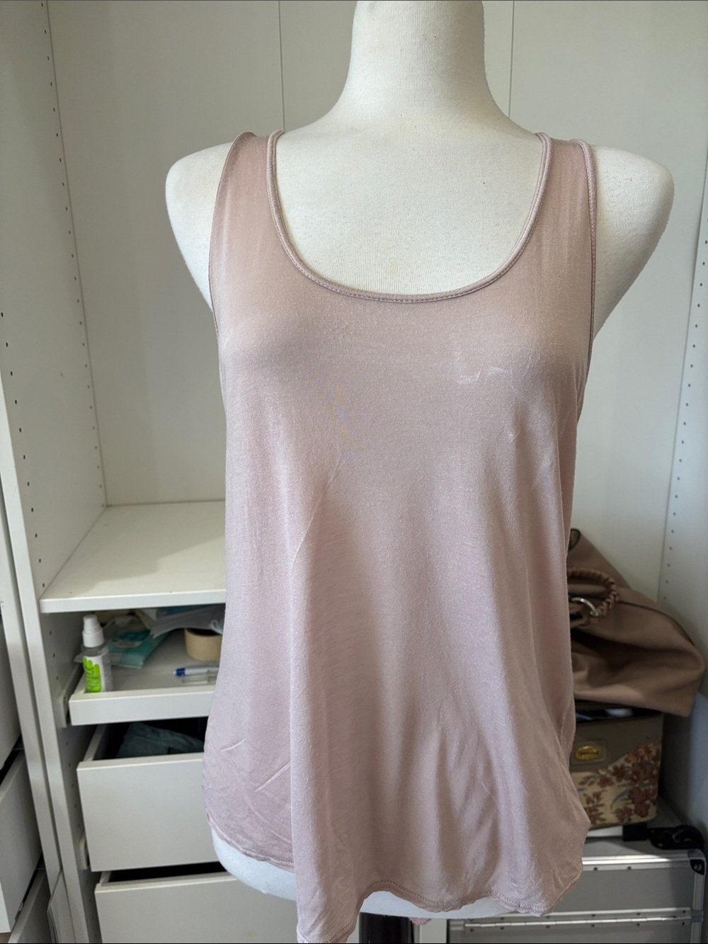 Free People Scoop Neck Tank Top — Dusty Rose